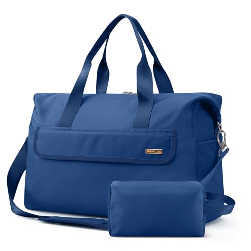 18x14x8 Personal Item Bag with Wet Pocket & Toiletry Bag, Travel Duffel Bag for Gym Underseat Weekender Carry On Luggage for Women Men (Navy Blue)