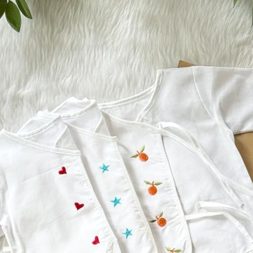 Image of Picksparrow Pure Cotton Embroidered Newborn Baby Clothes /Jhablas /Vests (Full Sleeve, Set of 3)