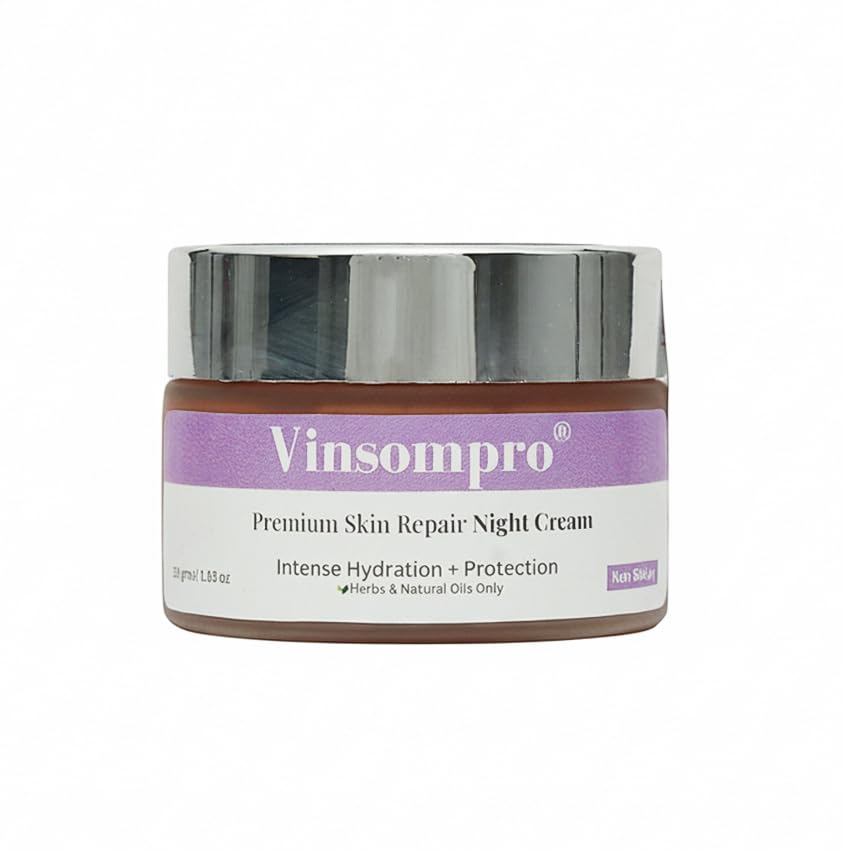 Image of Vinsompro Night Cream | Premium organic collagen booster | for anti ageing | wrinkles | fine lines dark spot | Infused with | Bakuchiol retinol | saffron | for All Skin Types | 30 gm