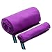 Microfiber Travel Towel XL 30x60" with FREE Hand Towel - Fast Drying, Compact, Soft, Light, Antibacterial. For Backpacking, Camping, Beach, Gym, Swimming. Includes Carry Bag. (Purple)