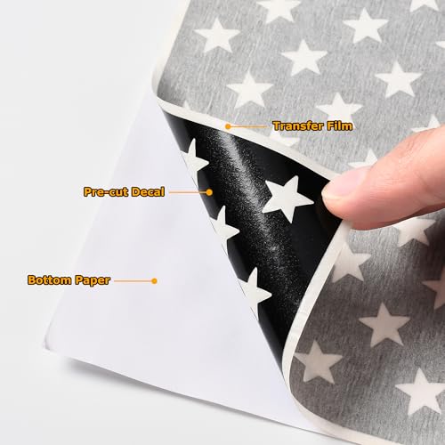 Image of American Flag Decal Rear Middle Window Vinyl Sticker for Tacoma 2016-2022, Precut Back Center Sliding Window Glass USA Flag Decal for Trucks Exterior Decoration Accessories