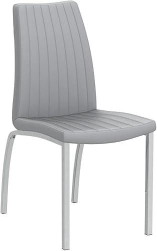 Miniatura 4 de Furniturebox UK Sillas de comedor - 2 sillas de comedor modernas ISCO de piel sintética de metal cromado acolchado de espuma profunda contemporánea