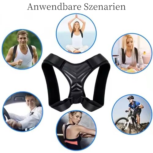 Reatowrol Rückenstützgürtel Verstellbar für Damen & Herren, Rücken Geradehalter & Haltungstrainer zur Verbesserung der Körperhaltung, Geeignet für Büro, Alltag & Sportaktivitäten