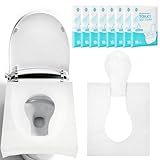 WUFANC 80 Pezzi Copriwater Usa e Getta, Copri Water da Viaggio Biodegradabili, Copri Tavoletta WC Usa e Getta, Coprisedile Tascabile per Adulti e Bambini in Carta