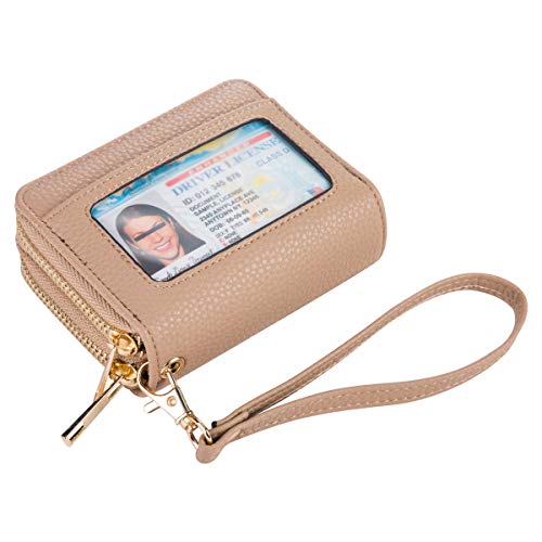 Credit Card Case Holder Wallet with ID Window Zipper Small2