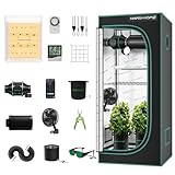 Mars Hydro Growzelt Komplettset,TS600 Vollspektrum Grow Lampe,60X60X140cm 1680D...