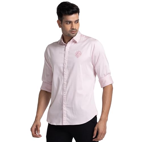 Image of Raymond Slim Fit Medium Blue Casual Shirt for Men