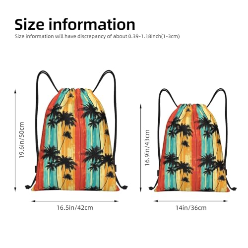 Drawstring Backpack - Colorful Tropical Plants Print Sports Gym Sackpack String Bag For Women Men, Lightweight Draw String Back Bag For Workout Travel2