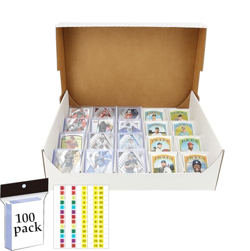 Storage Standard Card Sorting Tray With a lid Stackable Trading Cards Raw For 20-Compartment Card Sorting Tray With index Labels Sleeved or Toploaders for Mtg Tcg Sports Cards.Cardshow Vendor Showcase