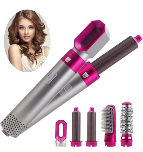Image of Drumstone 15 πππππ πΎπππππππ 5-in-1 Hair Dryer Brush Styler for Women | Detachable Hot Air Styling Tool with Curler, Straightener, Volumizer & Comb for All Hair Types