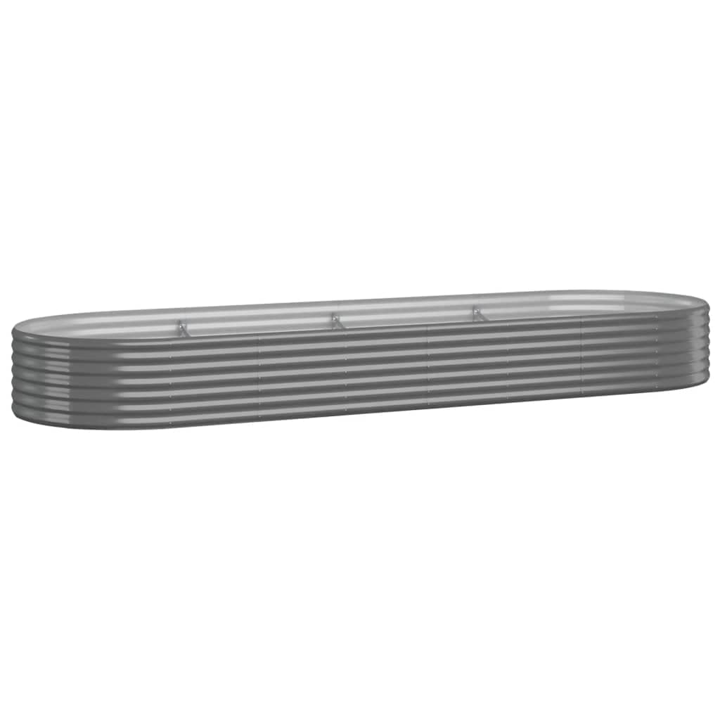 Vidaxl (, 322 X 100 X 36 Cm) Garden Planter Patio Flower Pot Raised Garden Bed Powder-Coated Steel Grey