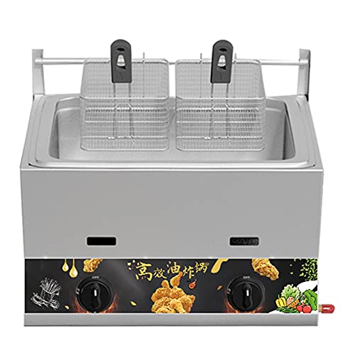 Fritadeira a gás de aço inoxidável para batatas fritas rosquinhas peixe, fritadeira comercial de gra