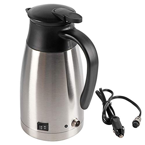 Travel Kettle, Car Electric Kettle Car Kettle 12V 1000ml Stainless Steel Car Electric Heating Kettle Portable Travel Car Car Kettle Heating Cup for Tea Coffee Making, Fast Heating Speed