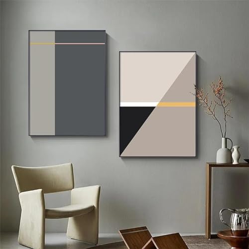 Peinture sur toile géométrique abstraite déco murale salon et chambre 50x70