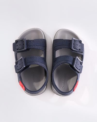 Cartago Mini Milão Slide Baby, Sandália Bebê Meninos, Cinza/Azul/Vermelho, 25