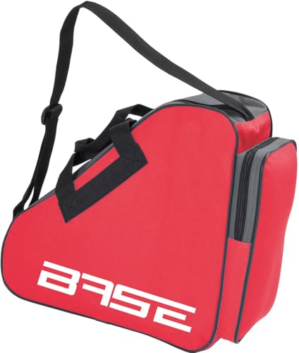 BASE - Skatebag I Schlittschuhtasche mit Henkeln I Eishockey-Bag mit Reisverschluss & praktischen Fächern I inkl. verstellbarem Trageriemen rot