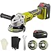 Price comparison product image DEWINNER 20V Cordless Angle Grinder, 4 ½", 8500 RPM w/ 3.0Ah Lithium-Ion Battery & Fast Charger, 2-Position Adjustable Auxiliary Handle, Electric Brake, 1Cutting Wheels, 1 Grinding Wheels