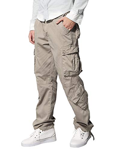 Image of Match Men's Wild Retro Multi-Pockets Utility Casual Cotton Cargo Trousers #3357