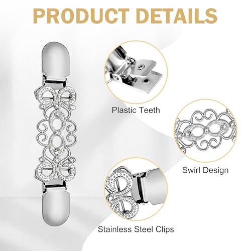 Ruisita 4 Pieces Vintage Dress Clips Retro Shirts Mitten Sweater Shawl Cardigan clothing Cinch Clips for Women & Girls3