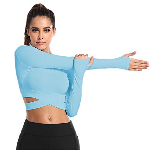 SotRong Naadloos loophemd voor dames, met korte mouwen, cropped top, sport, fitness, bovenstuk - Image 4