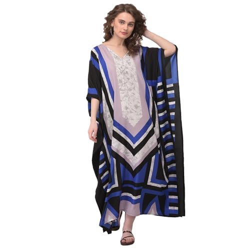 Image of Oussum Women Kaftan Plus Size Polyester Summer Lightweight Caftan Swimsuit Cover Ups Maxi African Mumu Lounge House Dress