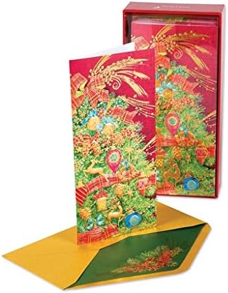 Papyrus Boxed Holiday Christmas Cards, Reindeer Christmas Tree, 16 Count