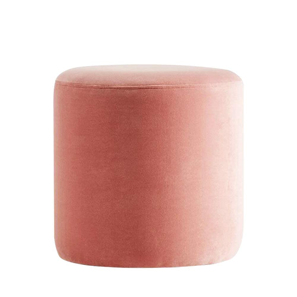 Housse amovible pour pouf rond rose lavable afin de simplifier l'entretien