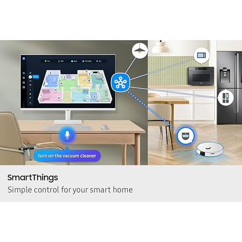 Image of Samsung 32 inch Smart Monitor M7 (M70F) 4K UHD Display, Samsung Vision AI, Smart TV Apps, Gaming Hub, USB-C, HDMI and USB-A, White, LS32FM703UNXZA, 2025 (Renewed)