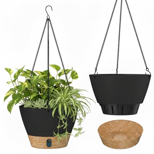 Pot de fleurs suspendu avec niveau d'eau visible et drainage ZMTECH - 2