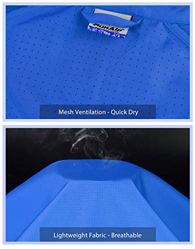 Women's Packable Windbreaker Jacket, Lightweight and Water Resistant, Active Cycling Running Skin Coat, Blue S - Thumbnail 4