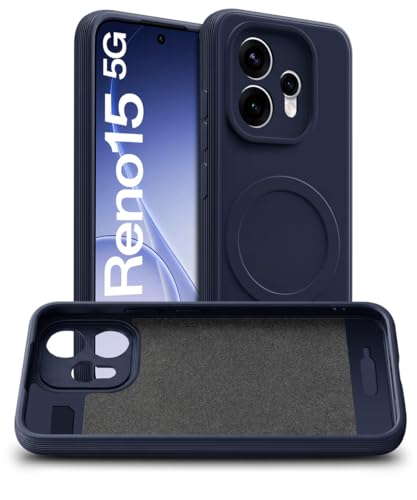 Image of WOW IMAGINE Back Case Cover for Oppo Reno 15 5G | Soft Matte Silicone MagSafe Design (MagSafe Not Supported) | Slim Fit & Shockproof | Camera Protection Bumper Cover (Blue)