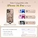 GVIEWIN for iPhone 16 Pro Case Compatible with MagSafe, [Military Grade Protection] [Screen Protector] Full Camera Protection Floral Translucent Women Magnetic Phone Case, Floratopia/Brown