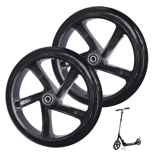 2 Stück Scooter Rollen: 200mm Scooter Reifen Ersatzreifen Cityroller Räder mit ABEC-9 Lager, Härtegrad 88A, Anti-Rutsch Roller Räder Für Allerlei Elektroroller & City-Roller (200 X 40mm)