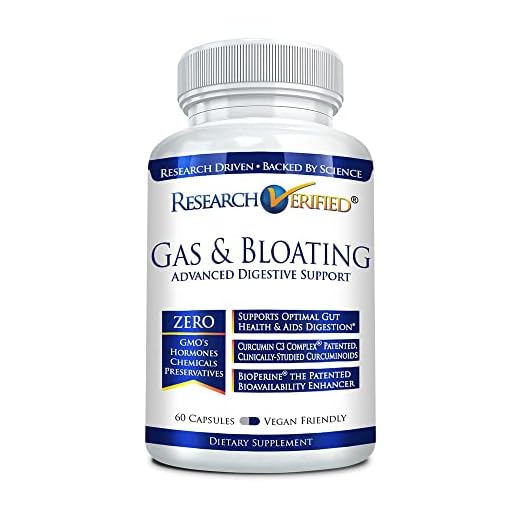 Research Verified Gas and Bloating - Relax Intestinal Muscles, Eliminate Gas Buildup - Artichoke Powder, Ginger, Peppermint Leaf Powder - 60 Capsules - Vegan…