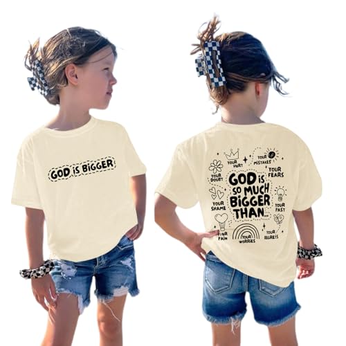 Image of Sulayesh Girls Cute Christian Shirts Jesus God Faith Bible Verse Tshirt for Kids Religious Inspirational Graphic Tees Tops