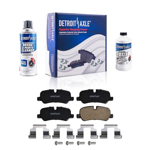 Image of Detroit Axle - Rear Brake Pads for Land Rover LR3 LR4 Range Rover Sport | Ceramic Brake Pads w /Hardware Replacement