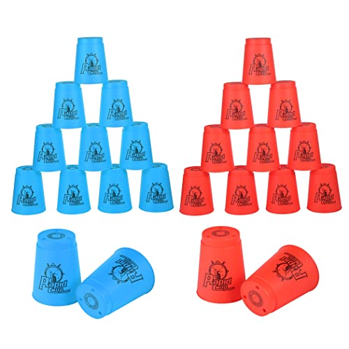 Cibolar Sport Stacking Cups, 24Pcs Sports Stacking Cups Training Game For Challenge Competition Travel Party Gift For Kids And Adults, Blue+Red #TOP14