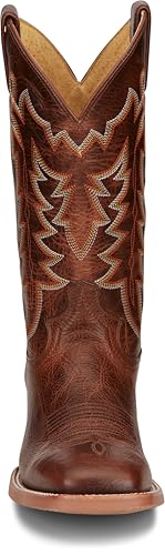Justin Carsen 12" Square Toe Western Boot for Men - Hand-Distressed Leather, Bold Stitching, Orthotic Comfort, Rubber Outsole4