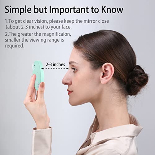 Funtopia Magnifying Mirror And Tweezers Kit, 10X & 20X Magnifying Makeup Mirrors With 2 Suction Cups, Compact Round Mirror Portable Magnifier Travel Set (Green) #TOP6