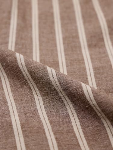 Image of The Souled Store Cotton Linen Stripes: Azure Men and Boys Long Sleeves Collared Neck Button Front Regular Fit Cotton Linen Shirts