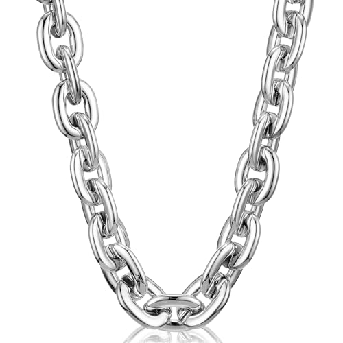 Remuuly Halloween Plastic Chain Necklace Chunky Hip Hop, 36 Inches, Silver by Remuuly - Used condition - US$9.21