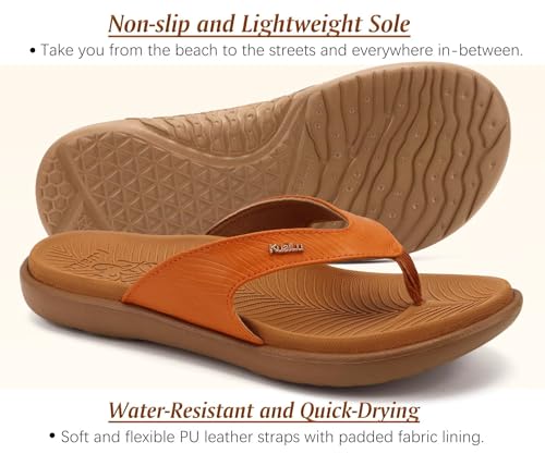 Image of KuaiLu Women's Orthotic Arch Support Flip Flop Sandals