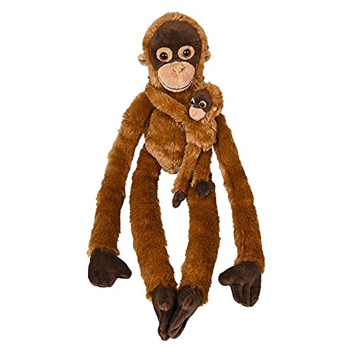 HOWBOUTDIS 32-Inch Hanging Long Arm Plush Orangutan with Baby - Feet Connect to Hands - So Soft and Huggable Great Gift for Kids- Ages 3+