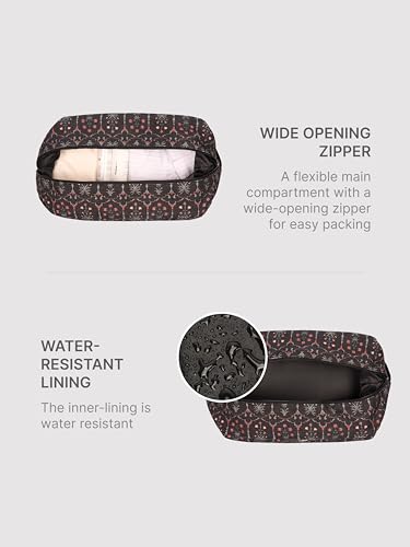 Image of ZOUK Collapsible Duffle Bag for Men and Women | Lightweight Foldable Travel Duffel Bag | Vegan Leather & Handcrafted Fabric | Water-Resistant Lining | 33L Weekend & Short Trip Bag | Taj Guldasta