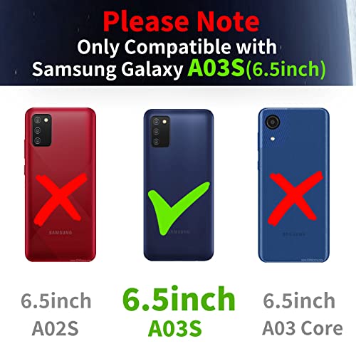 Buleens For Samsung Galaxy A03S Case With Astronaut Stand, Women Girls Galaxy A03S Phone Cases, Girly Cute 6D Outer Space Heart Pattern Phone Cover For Samsung A03S 6.5 Inch Black #TOP1