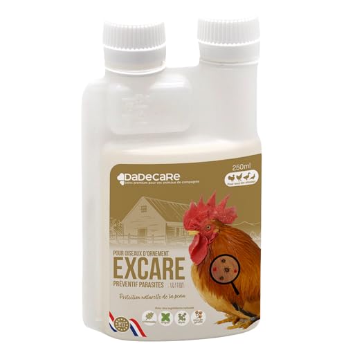 DADECARE Préventivo Parasites internes 250 ML - Poules, Volailles et Exotiques - Extrait de Citronnelle et de Clou de Girofle - Formule Naturelle - Excare