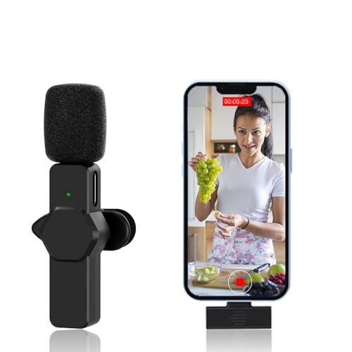 Image of BIGASUO Wireless Lavalier Omnidirectional Microphone System Vlog for Type-C Android & iPhone,Plug and Play,Noise Reduction,No Need APP & Bluetooth (B41)