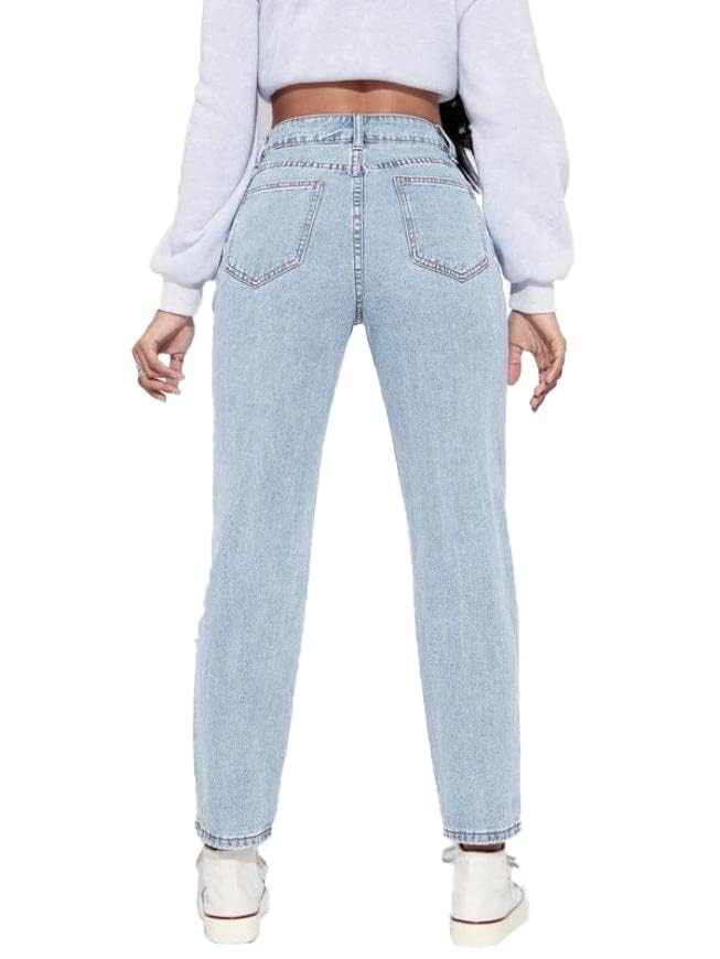 Image of KOTTY Women High Rise Cotton Lycra Ankle Length Slim fit Light Blue Solid Jeans (Light Blue,26)