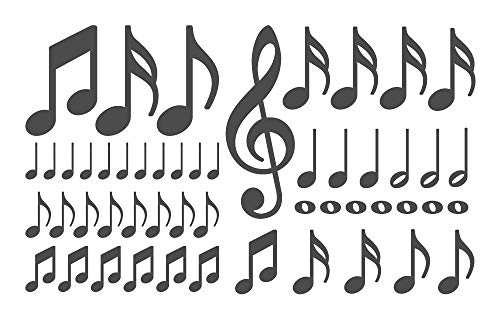 I-love-Wandtattoo Sticker Mural 10243 Sticker Mural clés Notes et Note de Musique (51 pièces) Salon Stickers Muraux Sticker Mural Noir