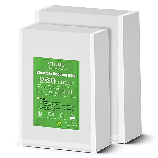 VTUUU Chamber Vacuum Sealer Bags 260 Quart size 8" x 12", Pint Size 6" x 10" For Vacuum Chamber Bags Pre-Cut Chamber Vacuum Bags- BPA-Free -Heavy Duty Chamber Machine Pouches